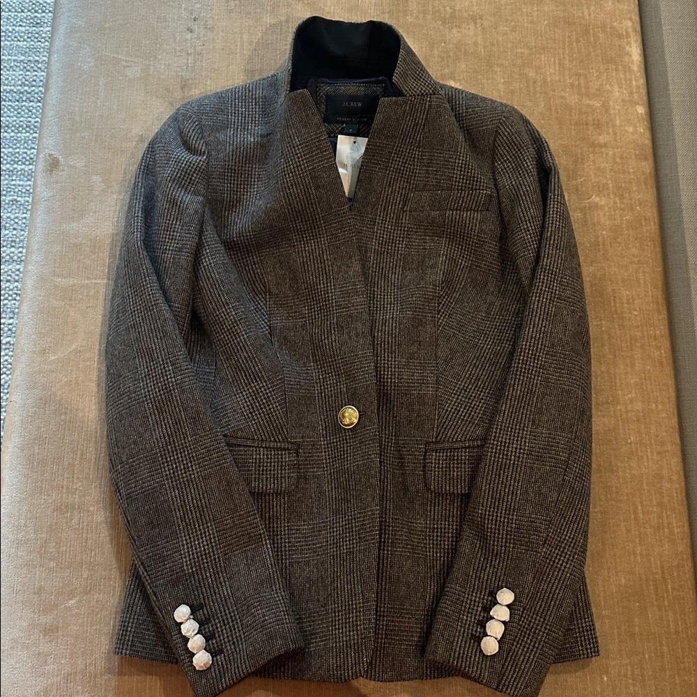 J. Crew Gray Plaid Blazer